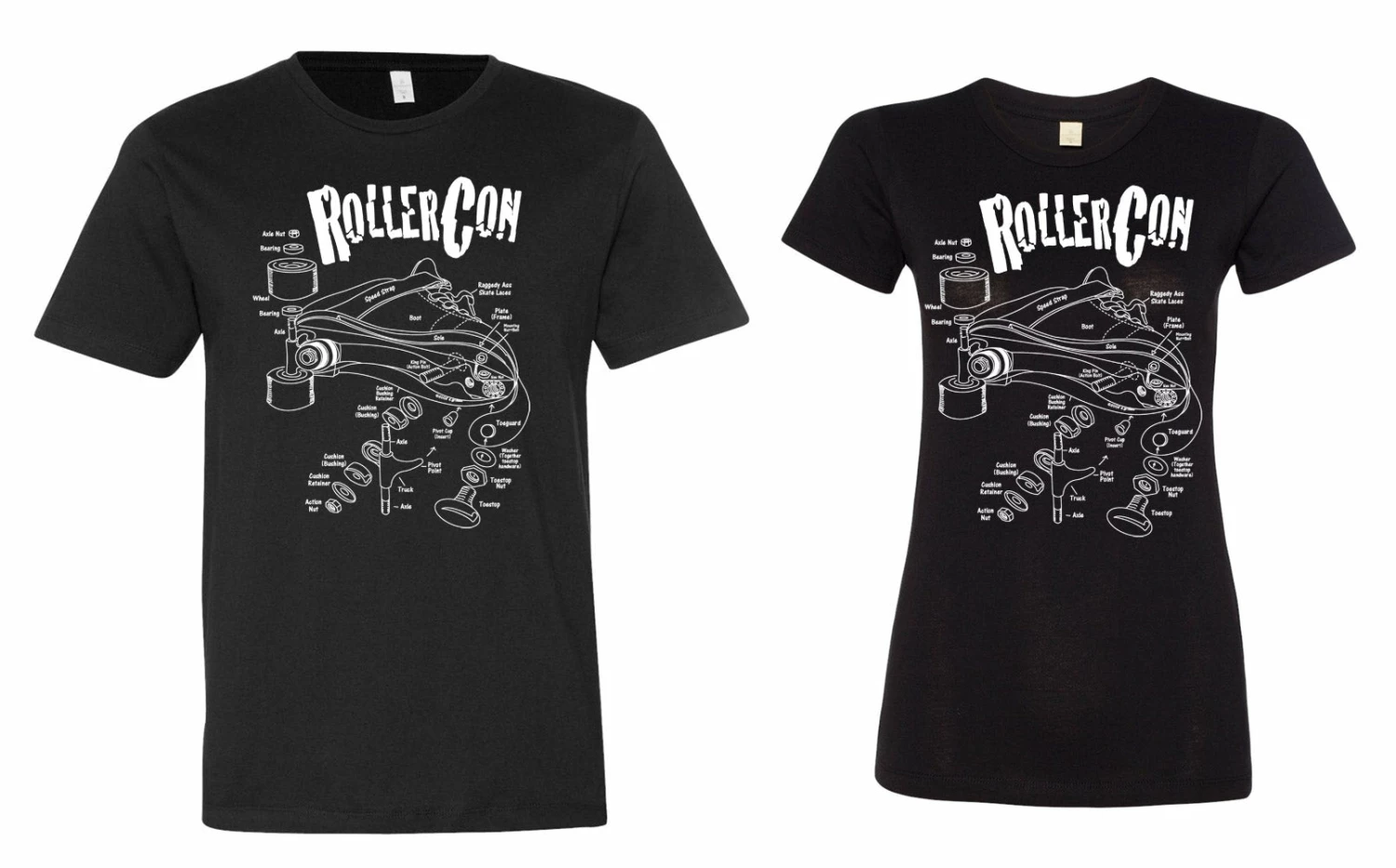 RollerCon Accessories Skate Diagram Short Sleeve Tee 4 RollerCon Accessories Skate Diagram Short Sleeve Tee